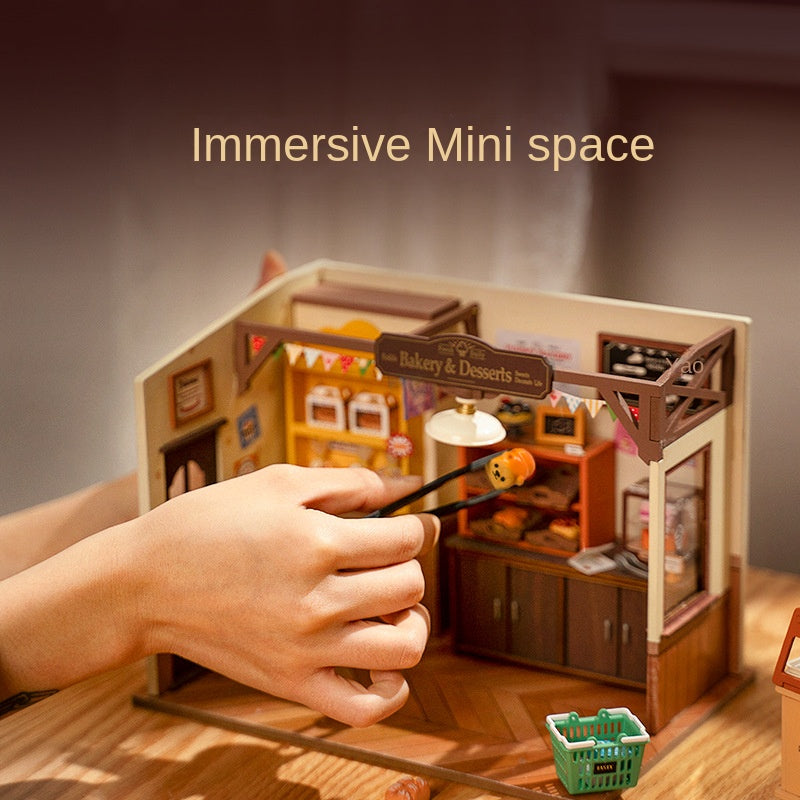 DIY Hut Becka's Bakery Miniature Model House Small House Handmade Wooden 3D Puzzle Toys