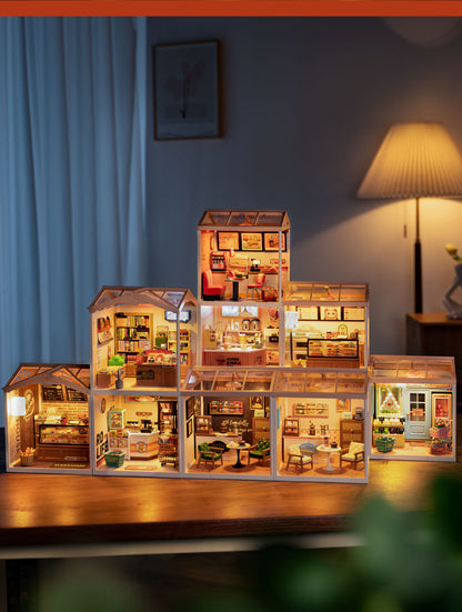 super world super store 4 generation assembly DIY handmade cottage 3d puzzle model house toys