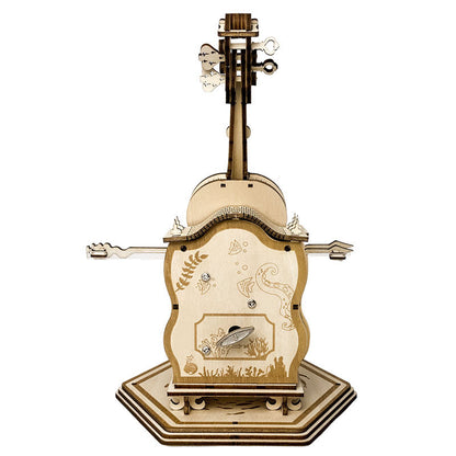 Creative assembly of music boxes, handmade DIY puzzle toys, punk cello music boxes, wooden 3D decorations