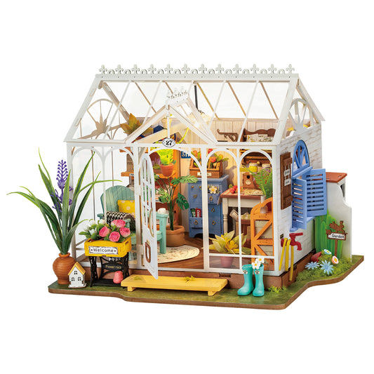 Dream Island Flower House DIY Handmade Small House Miniature Model House Mini 3D Puzzle Block Gift