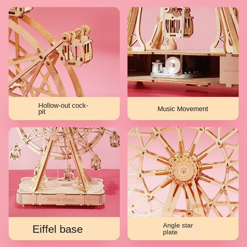 Music Box Ferris Wheel DIY Handmade 3D Assembly Model Toy Creative Birth Eight Music Box Gift
